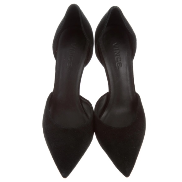 SOLD Vince Black Suede D'Orsay Pumps - Picture 1 of 5